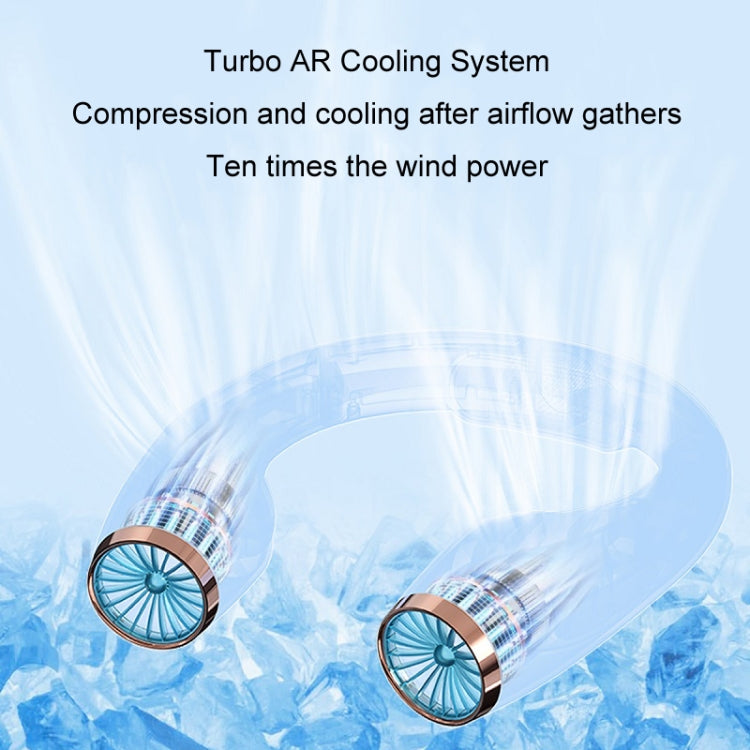 USB Charging Big Wind Cooling Leafless Hanging Neck Fan(Blue) by buy2fix
