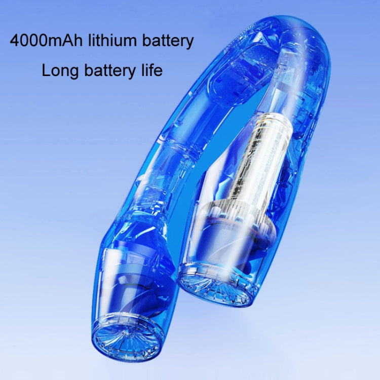 USB Charging Big Wind Cooling Leafless Hanging Neck Fan(Blue) by buy2fix
