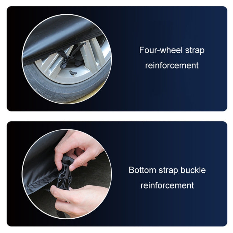 190T Silver Coated Cloth Car Rain Sun Protection Car Cover with Reflective Strip, Size: Y-M by buy2fix