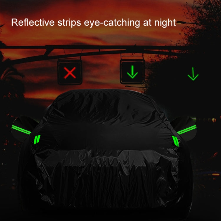 190T Silver Coated Cloth Car Rain Sun Protection Car Cover with Reflective Strip, Size: Y-L by buy2fix