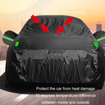 190T Silver Coated Cloth Car Rain Sun Protection Car Cover with Reflective Strip, Size: XXL by buy2fix