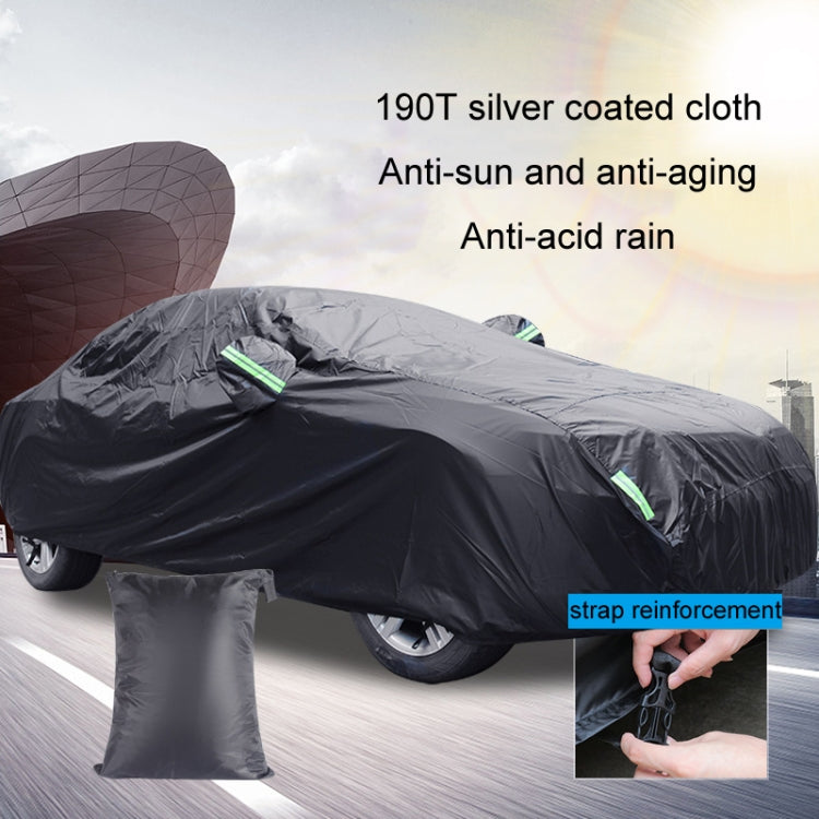 190T Silver Coated Cloth Car Rain Sun Protection Car Cover with Reflective Strip, Size: S by buy2fix