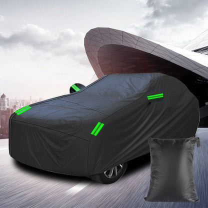 190T Silver Coated Cloth Car Rain Sun Protection Car Cover with Reflective Strip, Size: M by buy2fix
