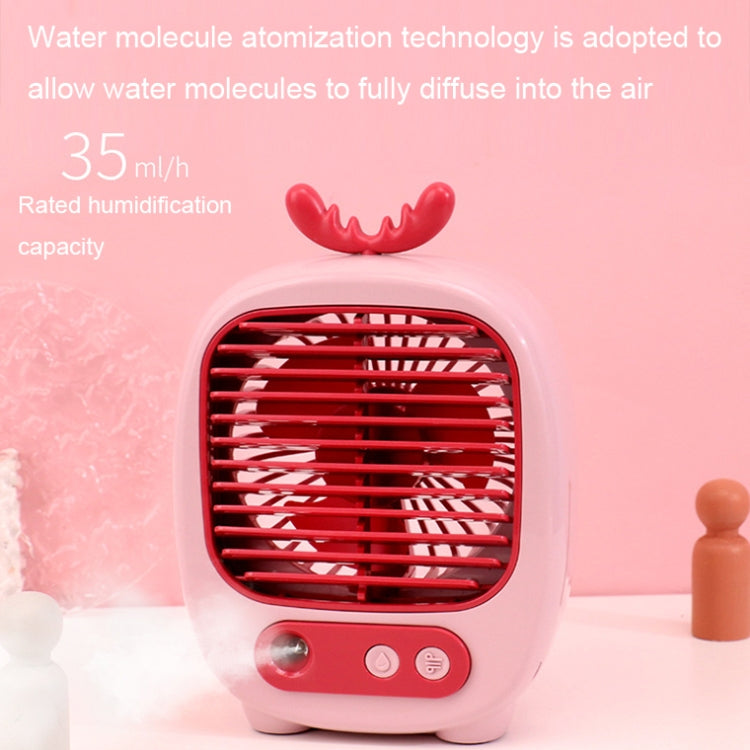 1315 Spray Humidification Hydrating Cartoon Fan USB Charging Desktop Fan(Bunny Green) by buy2fix