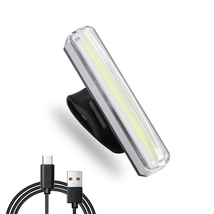 Bicycle Tail Light USB Rechargeable Waterproof Night Riding Warning Light(White) by buy2fix