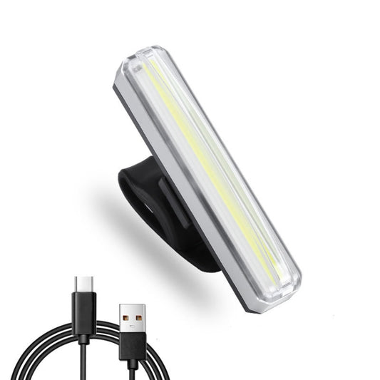 Bicycle Tail Light USB Rechargeable Waterproof Night Riding Warning Light(White) by buy2fix