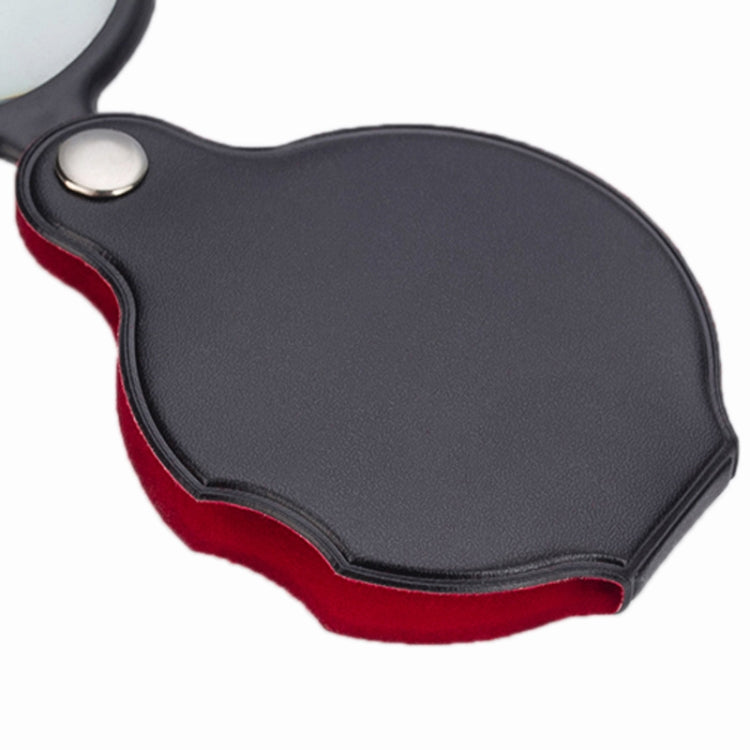 5pcs 6X 60mm Foldable Leather Case Reading Magnifier - Hand Held Style by buy2fix | Online Shopping UK | buy2fix