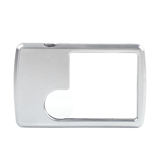2pcs 3-6 Times Card Type Portable Magnifying Glass Rectangular LED Light - Hand Held Style by buy2fix | Online Shopping UK | buy2fix