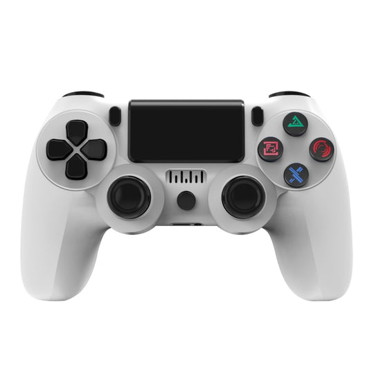 For PS4 Wireless Bluetooth Game Controller With Light Strip Dual Vibration Game Handle(White)