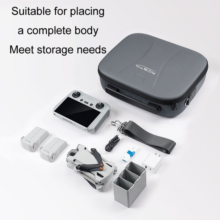 For DJI Mini 3 Pro RCSTQ Remote Control Portable Storage Bag(Grey) - Carry Cases & Bags by RCSTQ | Online Shopping UK | buy2fix