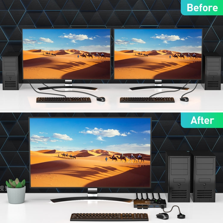 KC-KVM8201 USB3.0 Switch U Disk Printer Two Computers To Share 8K HDMI KVM Switch(Black) by buy2fix