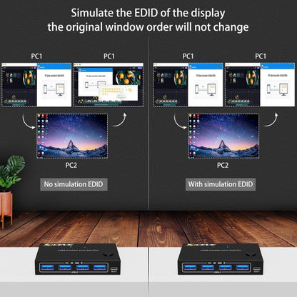 KC-KVM201A 2 In 1 Out 4K 60HZ HDMI KVM Switching USB3.0 Shared Computer Shaped Printer U Disk(Black) by buy2fix