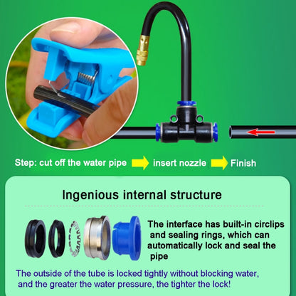 15m Kit Brass Misting Nozzles Bend Arbitrarily Atomized Sprayer Garden Irrigation - Watering & Irrigation by buy2fix | Online Shopping UK | buy2fix