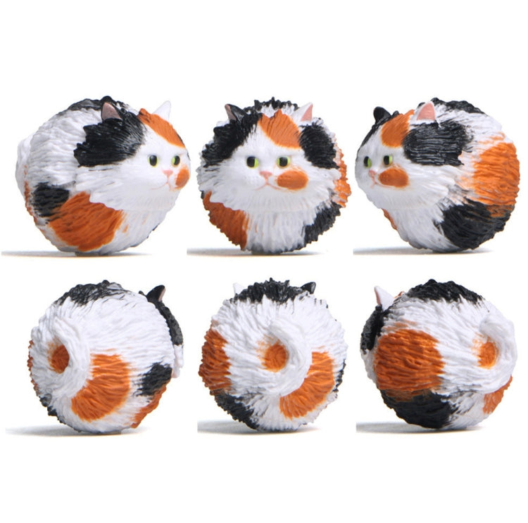 Round Little Tiger Cat Keychain Cartoon Key Ring Ornament(Black) by buy2fix