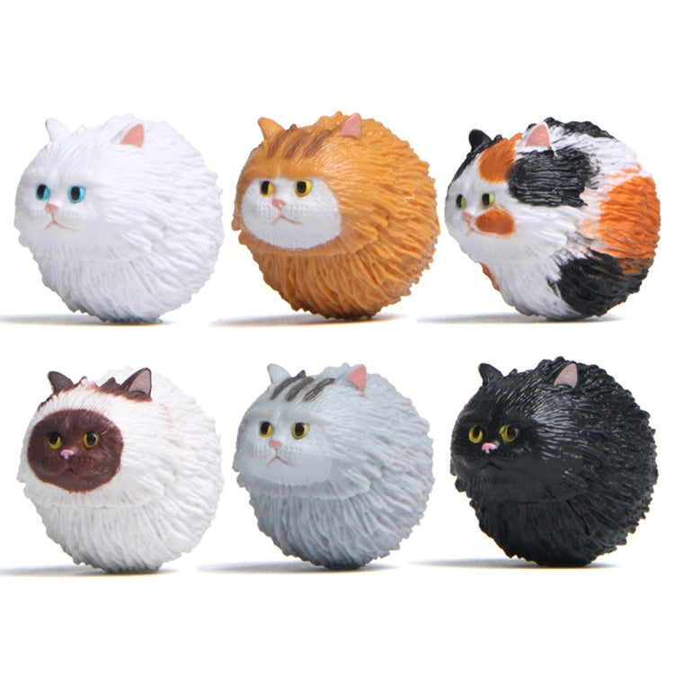 Round Little Tiger Cat Keychain Cartoon Key Ring Ornament(Yellow White) by buy2fix