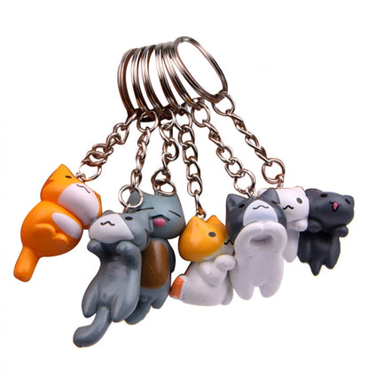 6pcs/set Cat Cartoon Key Chain Car Key Ring Couple Bag Pendant by buy2fix