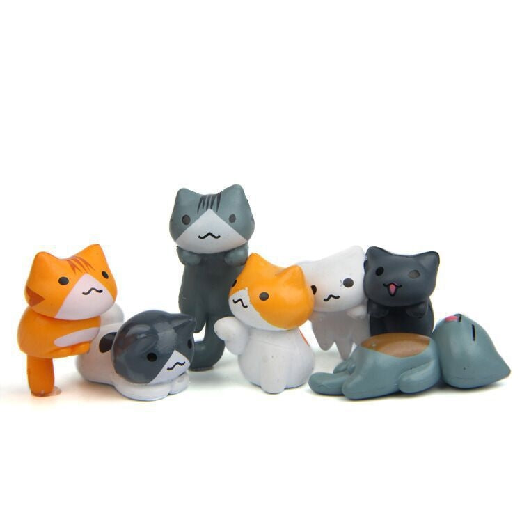 6pcs/set Cat Cartoon Key Chain Car Key Ring Couple Bag Pendant by buy2fix