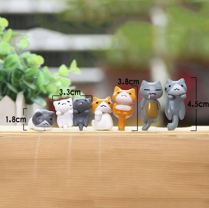 6pcs/set Cat Cartoon Key Chain Car Key Ring Couple Bag Pendant by buy2fix