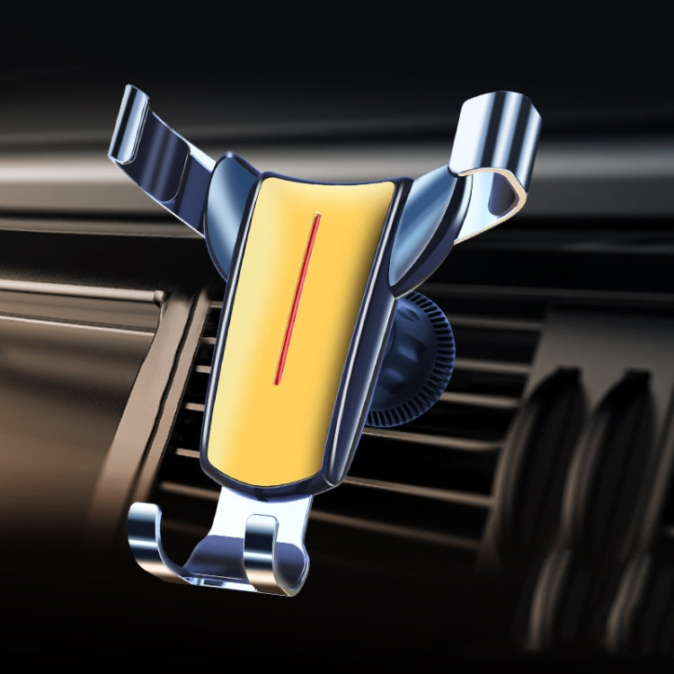 Air Outlet Triangular Gravity Sensor Car Mobile Phone Holder, Color: Golden Hook Clip by buy2fix