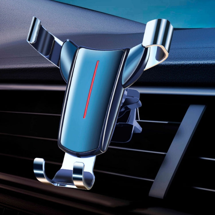 Air Outlet Triangular Gravity Sensor Car Mobile Phone Holder, Color: Black One Word Clip by buy2fix