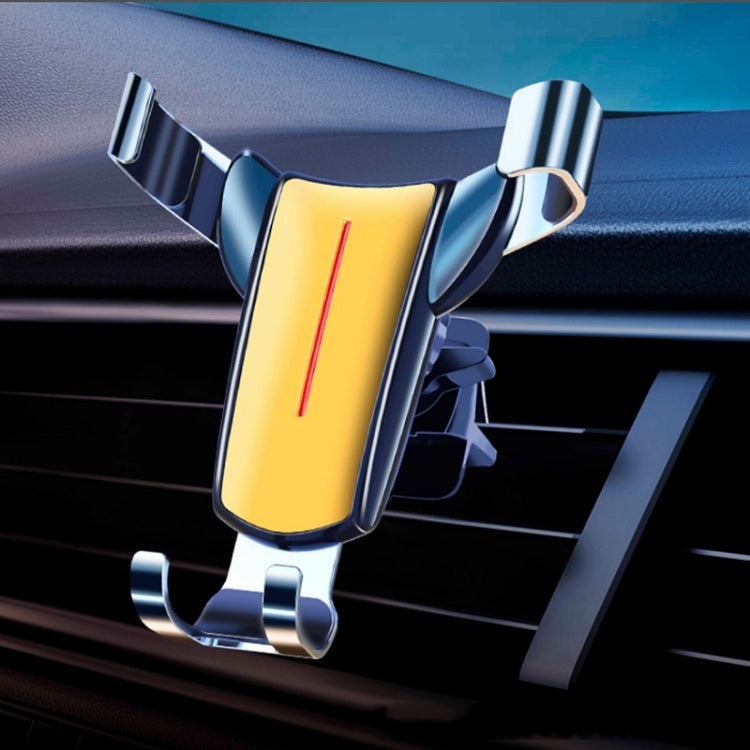 Air Outlet Triangular Gravity Sensor Car Mobile Phone Holder, Color: Golden One Word Clip by buy2fix