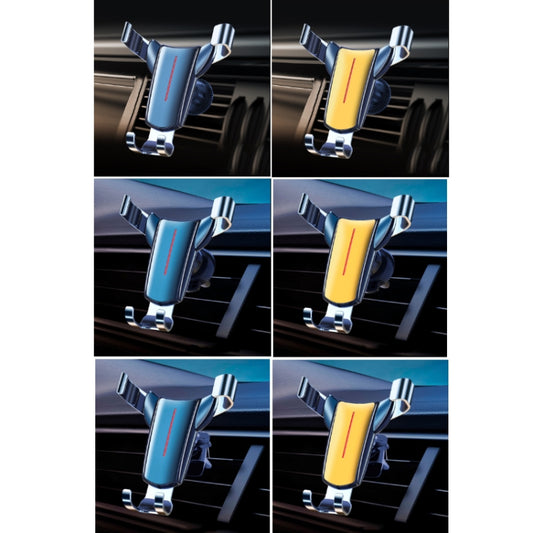 Air Outlet Triangular Gravity Sensor Car Mobile Phone Holder, Color: Golden One Word Clip by buy2fix