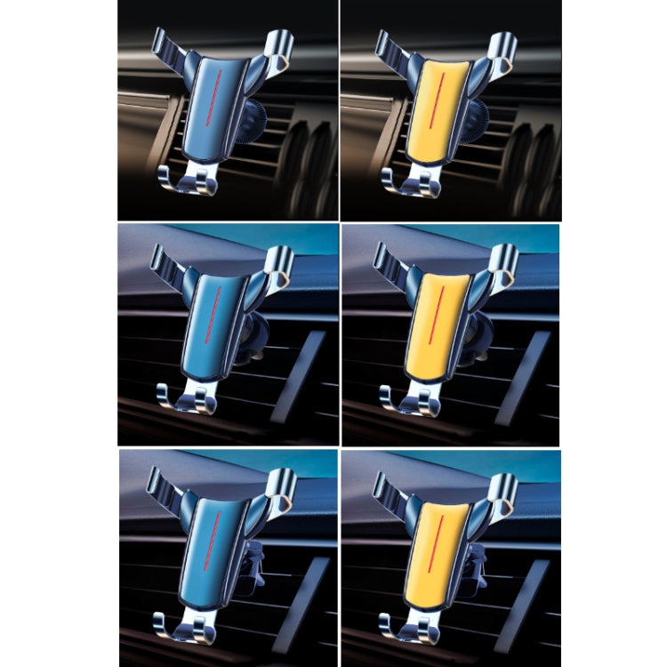 Air Outlet Triangular Gravity Sensor Car Mobile Phone Holder, Color: Golden Hook Clip by buy2fix