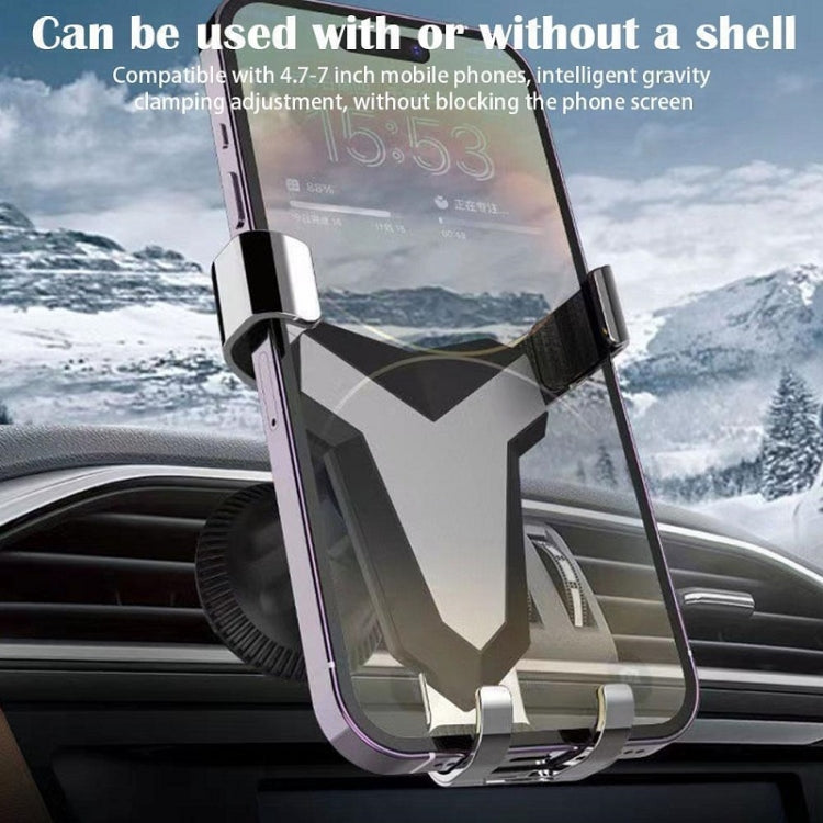 Gravity Navigation Car Air Outlet Triangular Mobile Phone Holder(Silver) by buy2fix