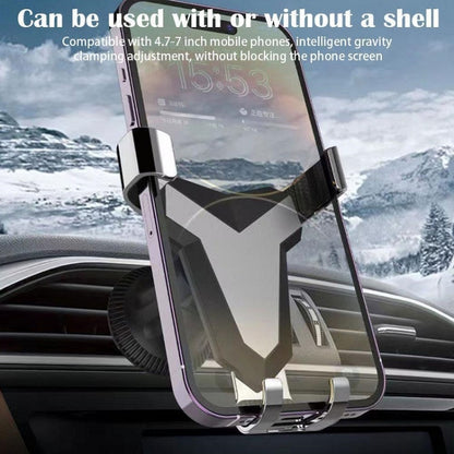 Gravity Navigation Car Air Outlet Triangular Mobile Phone Holder(Silver) by buy2fix