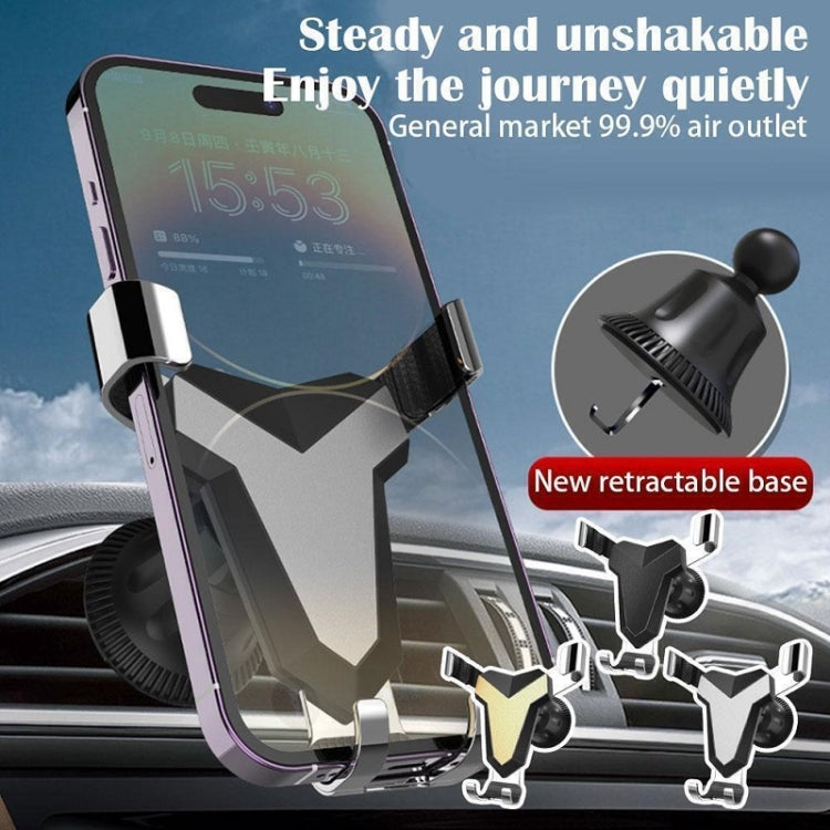 Gravity Navigation Car Air Outlet Triangular Mobile Phone Holder(Silver) by buy2fix