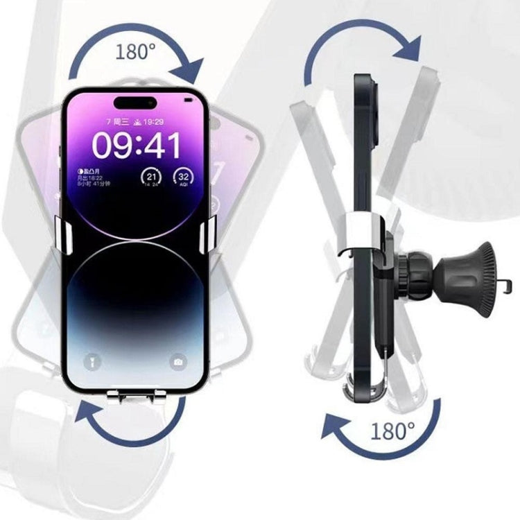 Gravity Navigation Car Air Outlet Triangular Mobile Phone Holder(Silver) by buy2fix