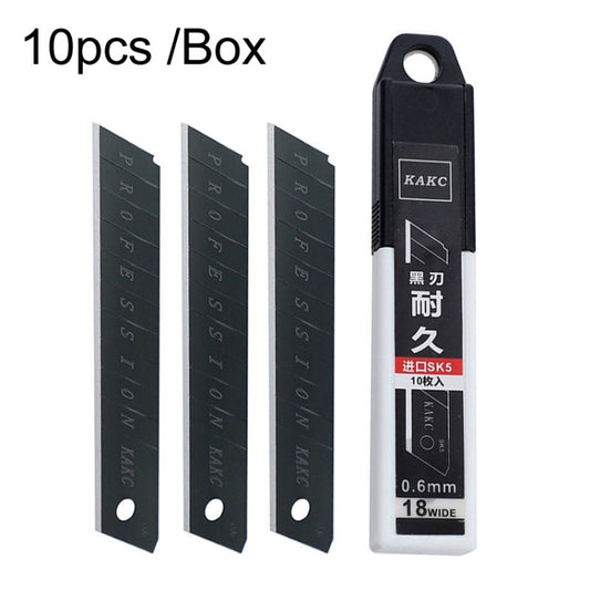 KAKC-18 Black Blade Cutter Blade 18mm Wall Cutter Blade, Specification: 10pcs /Box - Gadgets by buy2fix | Online Shopping UK | buy2fix