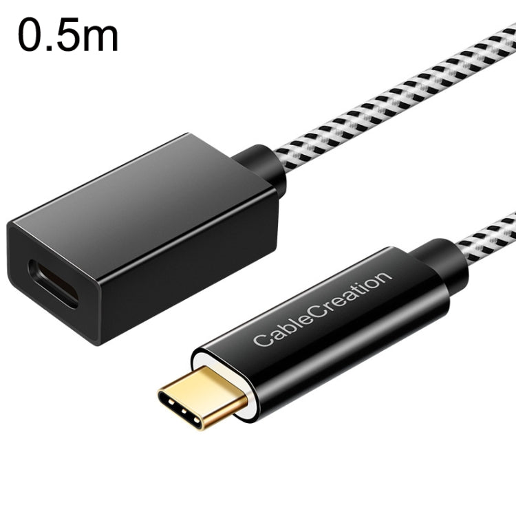 CC0316 0.5m Type-C / USB-C Male to Female Extension Cable Computer Phone Charging Cable(Black) by buy2fix
