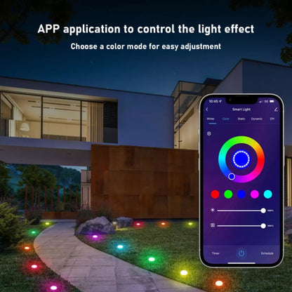 SKS-JZ-13 DC 12V 10m 15 LEDs Bluetooth RGB Lawn Light String Waterproof  LED Buried Lights US Plug - Buried Lights by buy2fix | Online Shopping UK | buy2fix