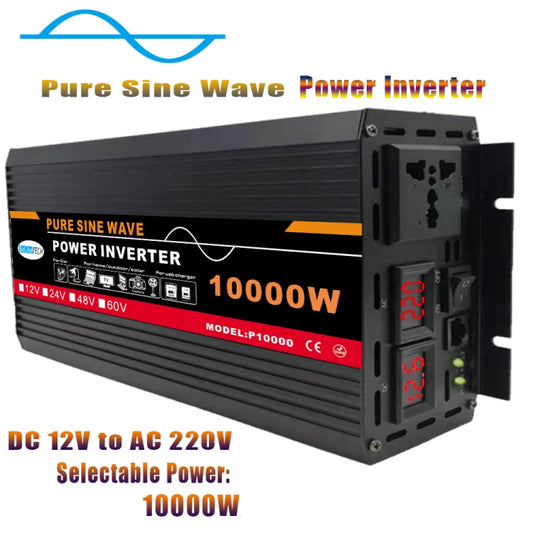 10000W (Actual 1500W) 12V to 220V High Power Car Sine Wave Inverter Power Converter - Pure Sine Wave by buy2fix | Online Shopping UK | buy2fix