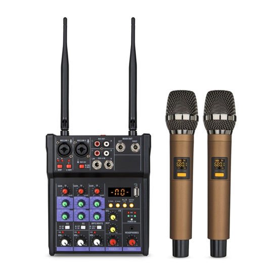 Mélangeur 4 voies G4-M1 avec dispositif d'effet de microphone sans fil, petit mélangeur Bluetooth pour enregistrement de chansons K