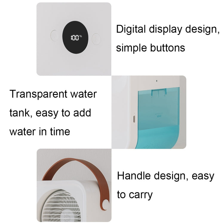 MT-F60 Smart Digital Display USB Charging Air Cooler Desktop Mist Humidification Fan, Mode: Remote Control Version by buy2fix