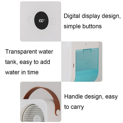 MT-F60 Smart Digital Display USB Charging Air Cooler Desktop Mist Humidification Fan, Mode: Remote Control Version by buy2fix