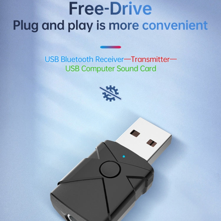 M137 5 in 1 Car USB Bluetooth 5.2 Receiver Transmitter - Bluetooth Adapters by buy2fix | Online Shopping UK | buy2fix