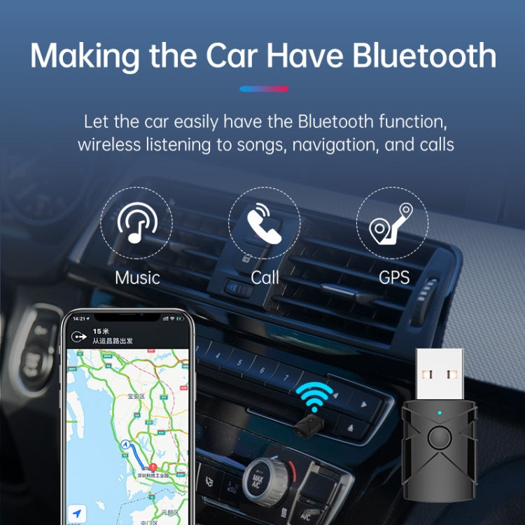 M137 5 in 1 Car USB Bluetooth 5.2 Receiver Transmitter - Bluetooth Adapters by buy2fix | Online Shopping UK | buy2fix