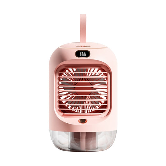 RD22 Rotating Humidification Fan Warm Light Atmosphere Light Automatic Shaking Head with Digital Display Air Cooler(Pink) by buy2fix