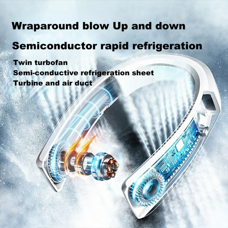 WT-F54 Wind From All Sides Long Battery Life Semiconductor Cooling Hanging Neck Fan(Blue) by buy2fix