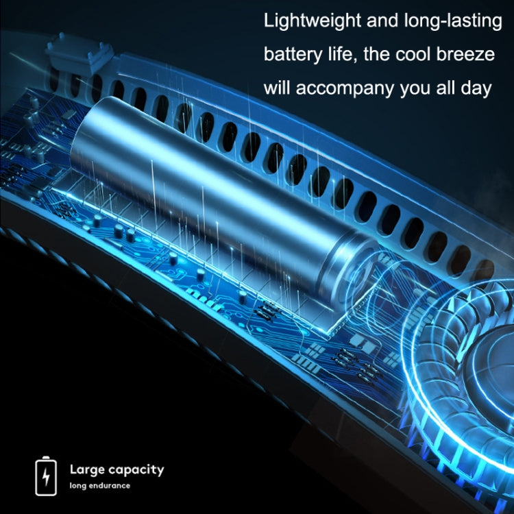 WT-F54 Wind From All Sides Long Battery Life Semiconductor Cooling Hanging Neck Fan(Blue) by buy2fix