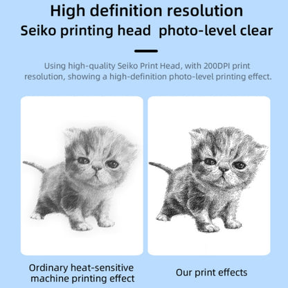 C23 Seven Colors Atmosphere Breathing Light Wireless Thermal Printer, Color: White+3 Rolls Color Paper by buy2fix