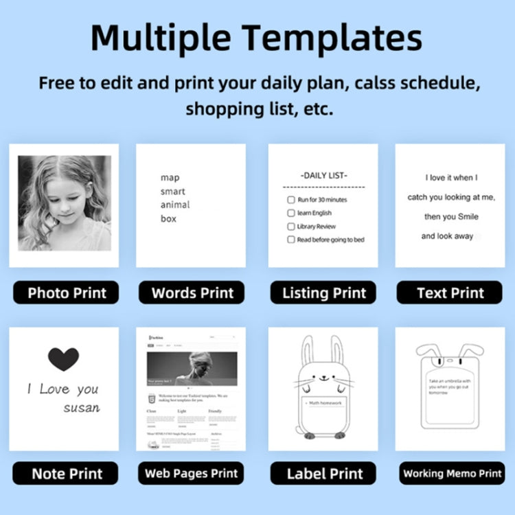 C23 Seven Colors Atmosphere Breathing Light Wireless Thermal Printer, Color: White+3 Rolls Color Paper by buy2fix