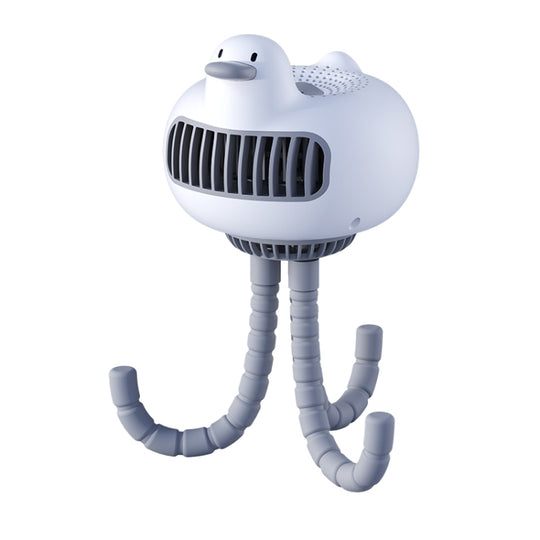 Ventilateur de poussette WT-E20 USB silencieux Mini ventilateur portable à volume d'air élevé en forme de poulpe, style : type de tête secouée (blanc)