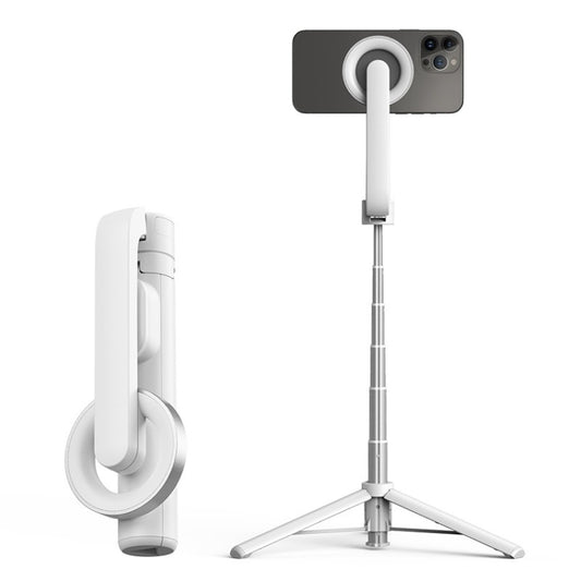 Magnetic Selfie Stick Tripod Handheld Stabilizer Rod With Remote Controller(White) - Selfie Sticks by buy2fix | Online Shopping UK | buy2fix