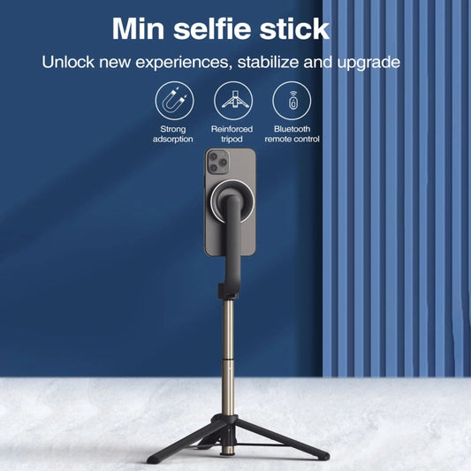 Magnetic Selfie Stick Tripod Handheld Stabilizer Rod With Remote Controller(White) - Selfie Sticks by buy2fix | Online Shopping UK | buy2fix