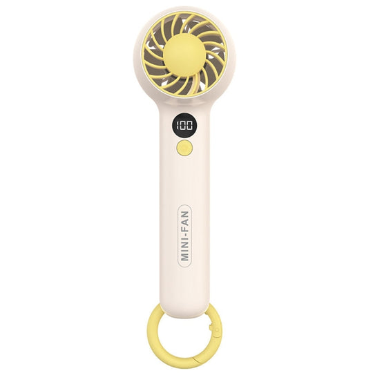 F2302 Mini ventilateur portatif d'étudiant de bureau d'USB avec le crochet (jaune)