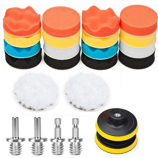 24 In 1 With 4 Screws 3 Inch Polishing Waxing Pad Sponge Buffing Kit - Polishing Machine & Accessories by buy2fix | Online Shopping UK | buy2fix